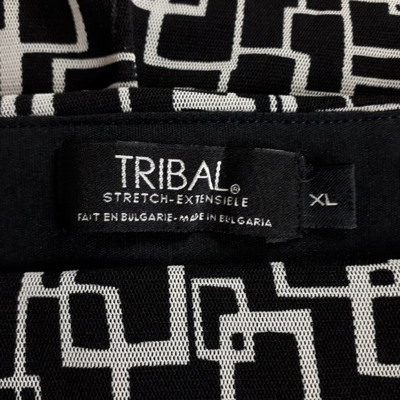 Tribal Black Geo Pattern Handkerchief-trim Midi Skirt - Picture 10 of 13
